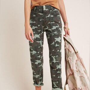 Anthropologie The Wanderer Army Green Camo Cargo Pants